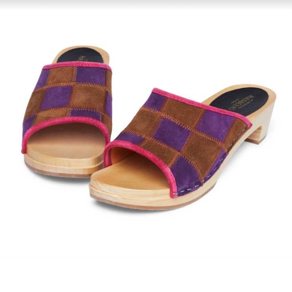 Swedish Hasbeens Suede Patch Open Size 40 (9.5)